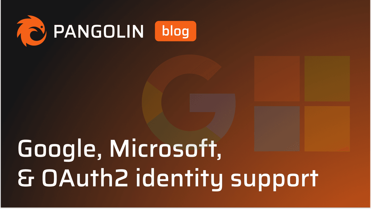 Cover Image for Pangolin Single Sign-On with Google, Microsoft, and any OAuth2/OIDC Identity Provider